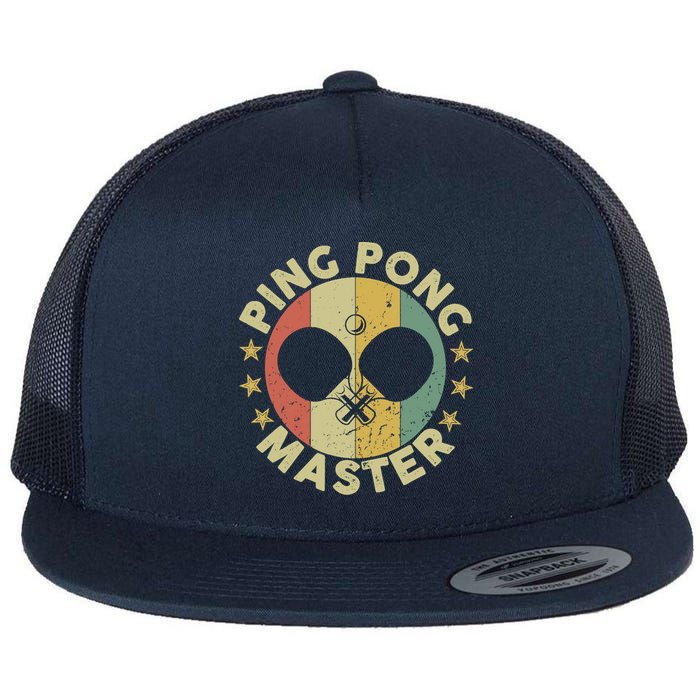Ping Pong Master Champion Table Tennis Coach Paddle Player Flat Bill Trucker Hat