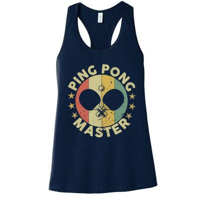 Ping Pong Master Champion Table Tennis Coach Paddle Player Women's Racerback Tank