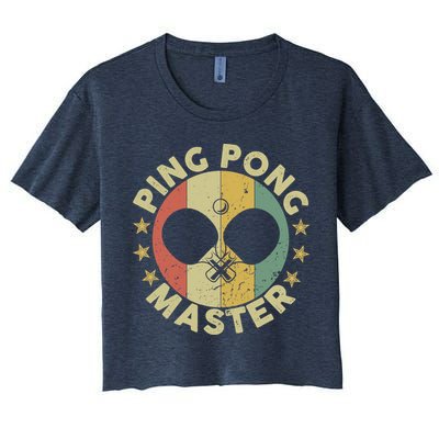 Ping Pong Master Champion Table Tennis Coach Paddle Player Crop Top