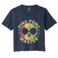 Ping Pong Master Champion Table Tennis Coach Paddle Player Women's Crop Top Tee