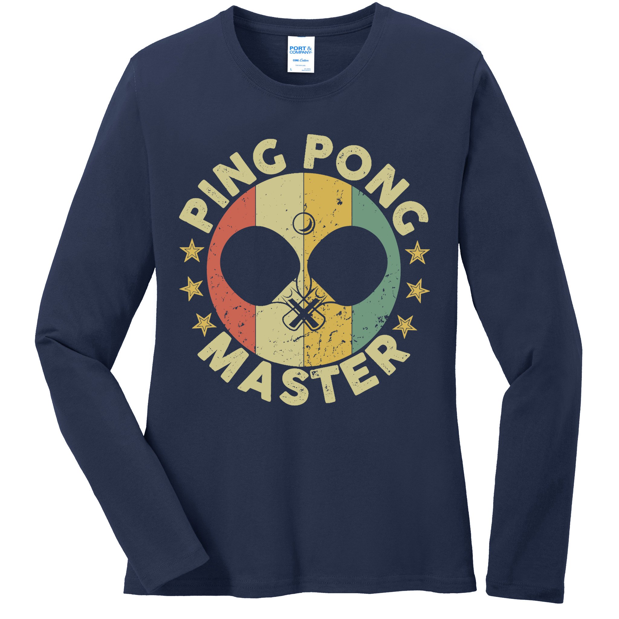 Ping Pong Master Champion Table Tennis Coach Paddle Player Ladies Long Sleeve Shirt