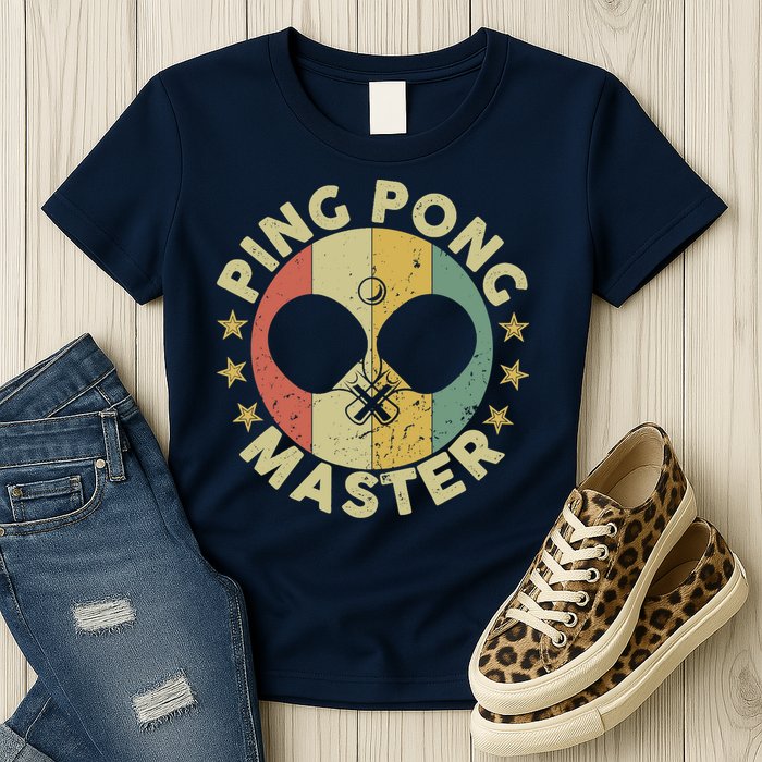 Ping Pong Master Champion Table Tennis Coach Paddle Player Womens T-Shirt