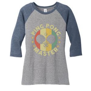 Ping Pong Master Champion Table Tennis Coach Paddle Player Women's Tri-Blend 3/4-Sleeve Raglan Shirt