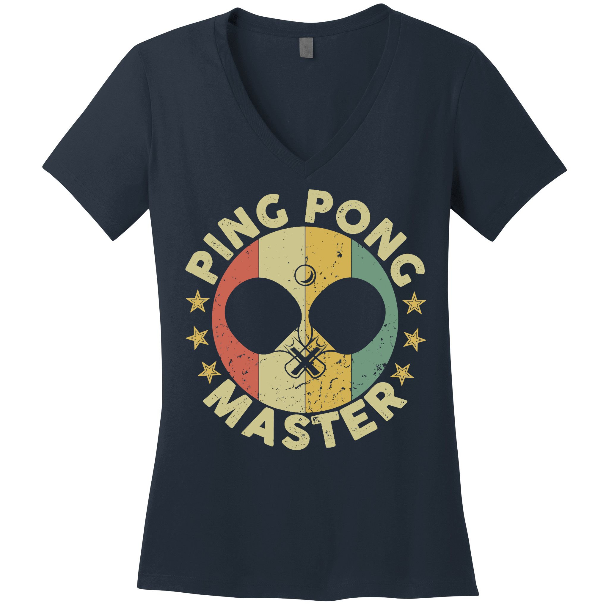 Ping Pong Master Champion Table Tennis Coach Paddle Player Women's V-Neck T-Shirt