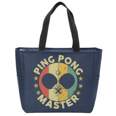 Ping Pong Master Champion Table Tennis Coach Paddle Player Zip Tote Bag