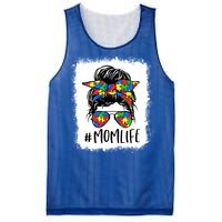 Puzzle Piece Messy Bun Mom Life Autism Mom Autism Awareness Meaningful Gift Mesh Reversible Basketball Jersey Tank