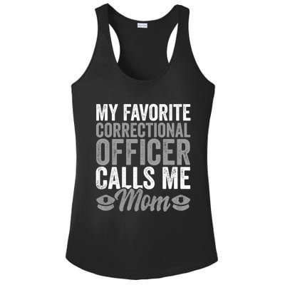 Proud Police Mom Correctional Officer Son Gift Ladies PosiCharge Competitor Racerback Tank