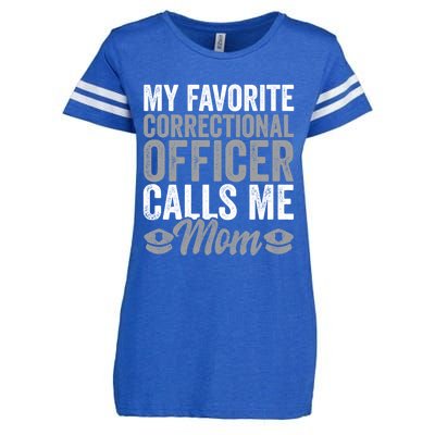 Proud Police Mom Correctional Officer Son Gift Enza Ladies Jersey Football T-Shirt