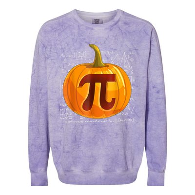 Pumpkin Pi Math Teacher Halloween Thanksgiving Day Costume Colorblast Crewneck Sweatshirt