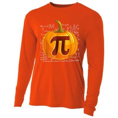 Pumpkin Pi Math Teacher Halloween Thanksgiving Day Costume Cooling Performance Long Sleeve Crew