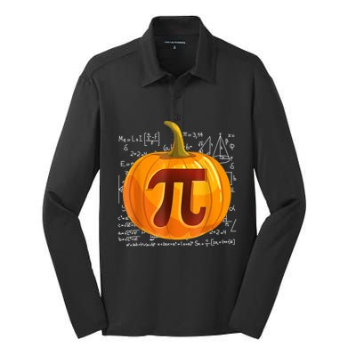 Pumpkin Pi Math Teacher Halloween Thanksgiving Day Costume Silk Touch Performance Long Sleeve Polo