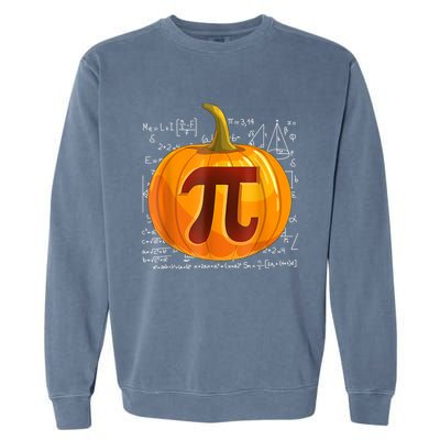 Pumpkin Pi Math Teacher Halloween Thanksgiving Day Costume Garment-Dyed Sweatshirt