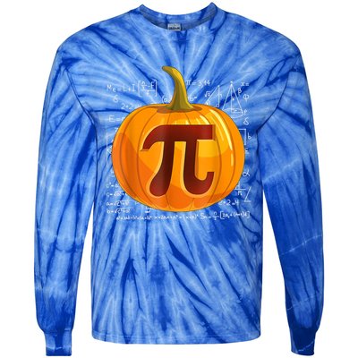 Pumpkin Pi Math Teacher Halloween Thanksgiving Day Costume Tie-Dye Long Sleeve Shirt