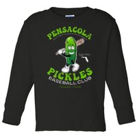 Pensacola Pickles Minor League Retro Baseball Team Toddler Long Sleeve Shirt