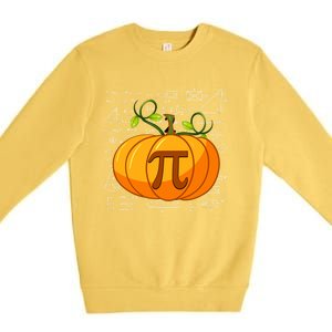 Pumpkin Pie Math Happy Halloween Thanksgiving Pi Day Gift Premium Crewneck Sweatshirt