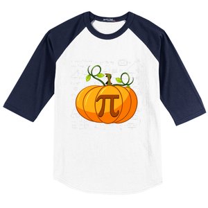 Pumpkin Pie Math Happy Halloween Thanksgiving Pi Day Gift Baseball Sleeve Shirt