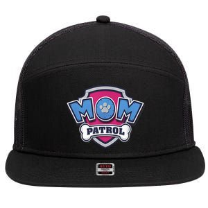 P.A.W. P.A.T.R.O.L MotherS Day Mom Patrol Badge 7 Panel Mesh Trucker Snapback Hat