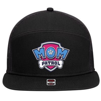 P.A.W. P.A.T.R.O.L MotherS Day Mom Patrol Badge 7 Panel Mesh Trucker Snapback Hat