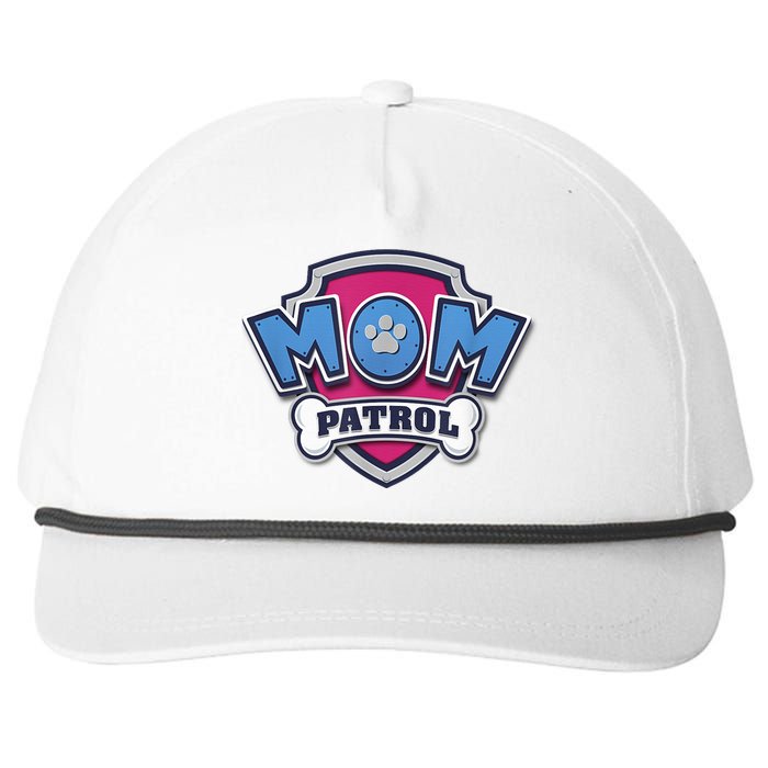 P.A.W. P.A.T.R.O.L MotherS Day Mom Patrol Badge Snapback Five-Panel Rope Hat