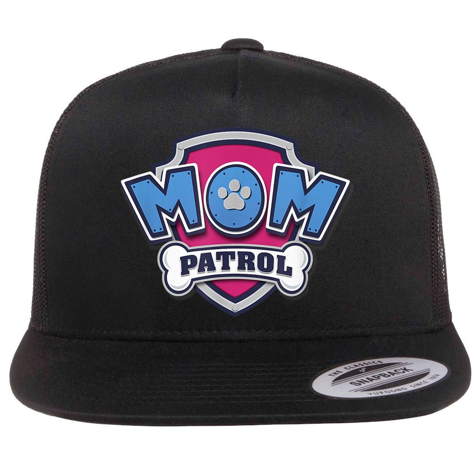  MotherS Day Mom Patrol Badge Flat Bill Trucker Hat