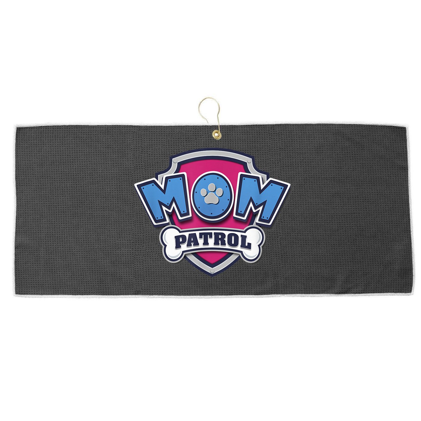  MotherS Day Mom Patrol Badge Large Microfiber Waffle Golf Towel