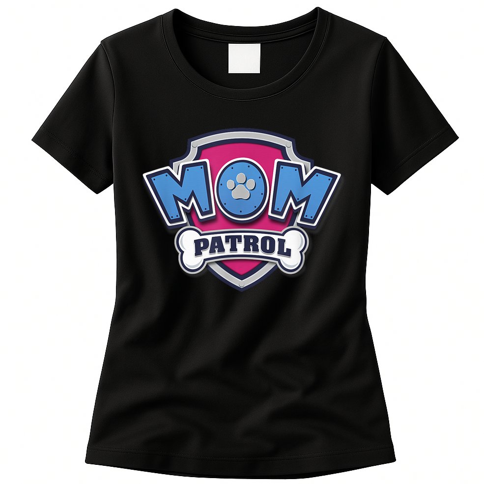  MotherS Day Mom Patrol Badge Womens T-Shirt