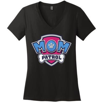 P.A.W. P.A.T.R.O.L MotherS Day Mom Patrol Badge Women's V-Neck T-Shirt