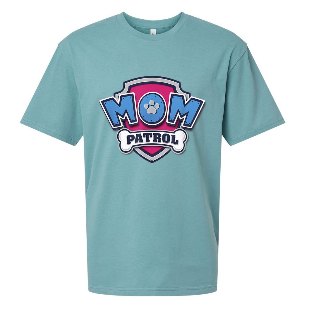 MotherS Day Mom Patrol Badge Sueded Cloud Jersey T-Shirt