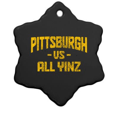 Pittsburgh Pennsylvania Map Yinz Vintage Pride Funny Yinzer Ceramic Star Ornament