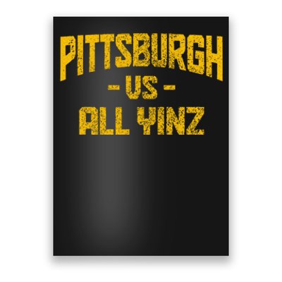 Pittsburgh Pennsylvania Map Yinz Vintage Pride Funny Yinzer Poster