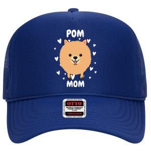 Pom Pomeranian Mom Mummy Mama Mum Mommy Mother High Crown Mesh Back Trucker Hat