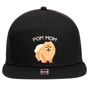 Pomeranian Pom Mom Pomeranian Mama Woman 7 Panel Mesh Trucker Snapback Hat