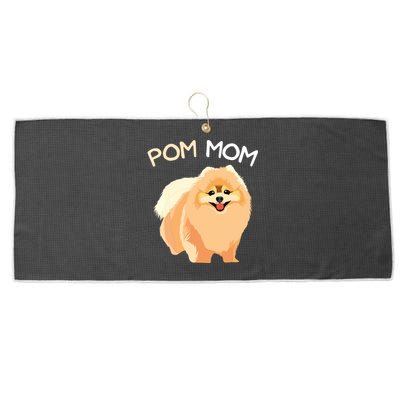 Pomeranian Pom Mom Pomeranian Mama Woman Large Microfiber Waffle Golf Towel