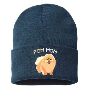 Pomeranian Pom Mom Pomeranian Mama Woman Sustainable Knit Beanie