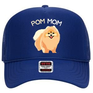 Pomeranian Pom Mom Pomeranian Mama Woman High Crown Mesh Back Trucker Hat