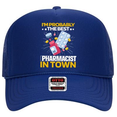 Pharmacy Pills Medicine Dispensary Cool Gift Pharmacist Gift High Crown Mesh Back Trucker Hat