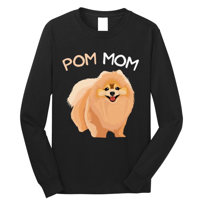 Pomeranian Pom Mom Dog Mama Long Sleeve Shirt