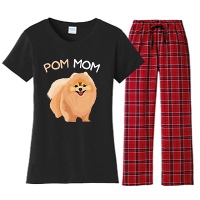 Pomeranian Pom Mom Dog Mama Women's Flannel Pajama Set