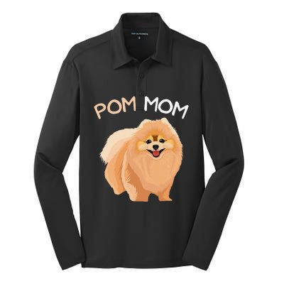 Pomeranian Pom Mom Dog Mama Silk Touch Performance Long Sleeve Polo