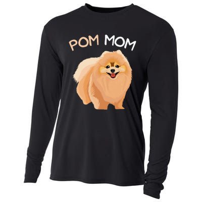 Pomeranian Pom Mom Dog Mama Cooling Performance Long Sleeve Crew