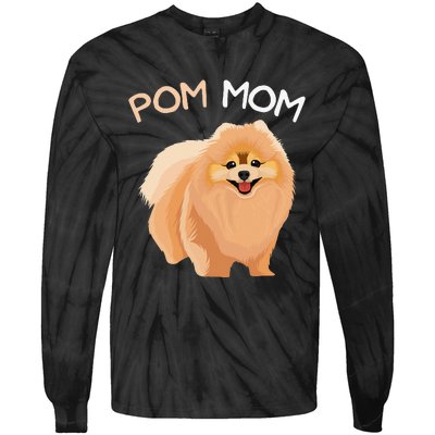 Pomeranian Pom Mom Dog Mama Tie-Dye Long Sleeve Shirt