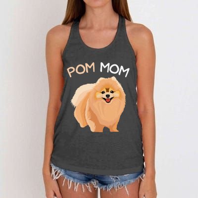 Pomeranian Pom Mom Dog Mama Women's Knotted Racerback Tank