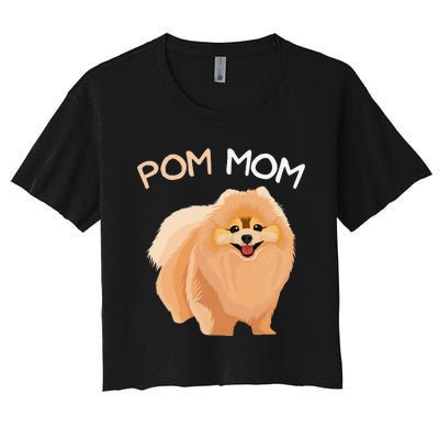 Pomeranian Pom Mom Dog Mama Women's Crop Top Tee