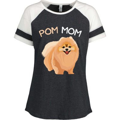 Pomeranian Pom Mom Dog Mama Enza Ladies Jersey Colorblock Tee