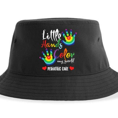 Pediatric Pediatrician Nurse Little Hands Color My World Sustainable Bucket Hat