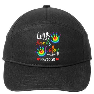 Pediatric Pediatrician Nurse Little Hands Color My World 7-Panel Snapback Hat