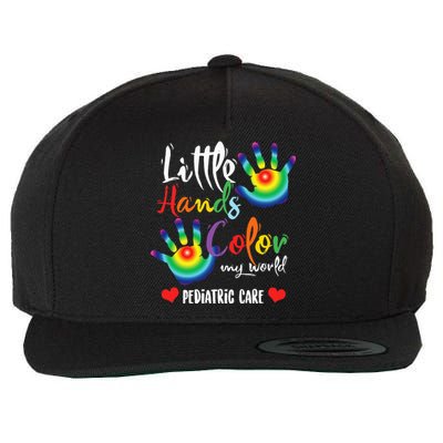 Pediatric Pediatrician Nurse Little Hands Color My World Wool Snapback Cap