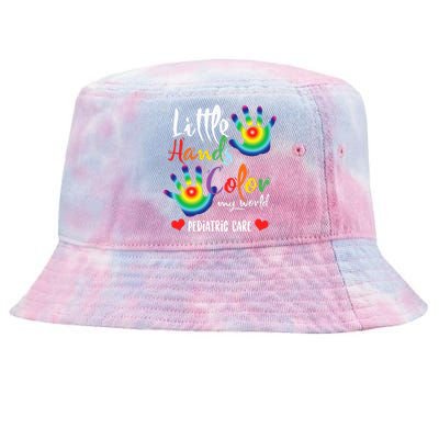 Pediatric Pediatrician Nurse Little Hands Color My World Tie-Dyed Bucket Hat