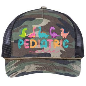 Picu Pediatric Nurse Dinosaurs Peds Nurse Crew Appreciation Retro Rope Trucker Hat Cap