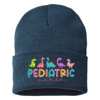 Picu Pediatric Nurse Dinosaurs Peds Nurse Crew Appreciation Sustainable Knit Beanie